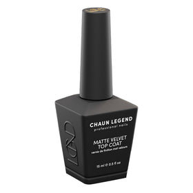Chaun Legend front packaging of Velvet Matte Top Coat showing clean label and 15 ml bottle for professional finish