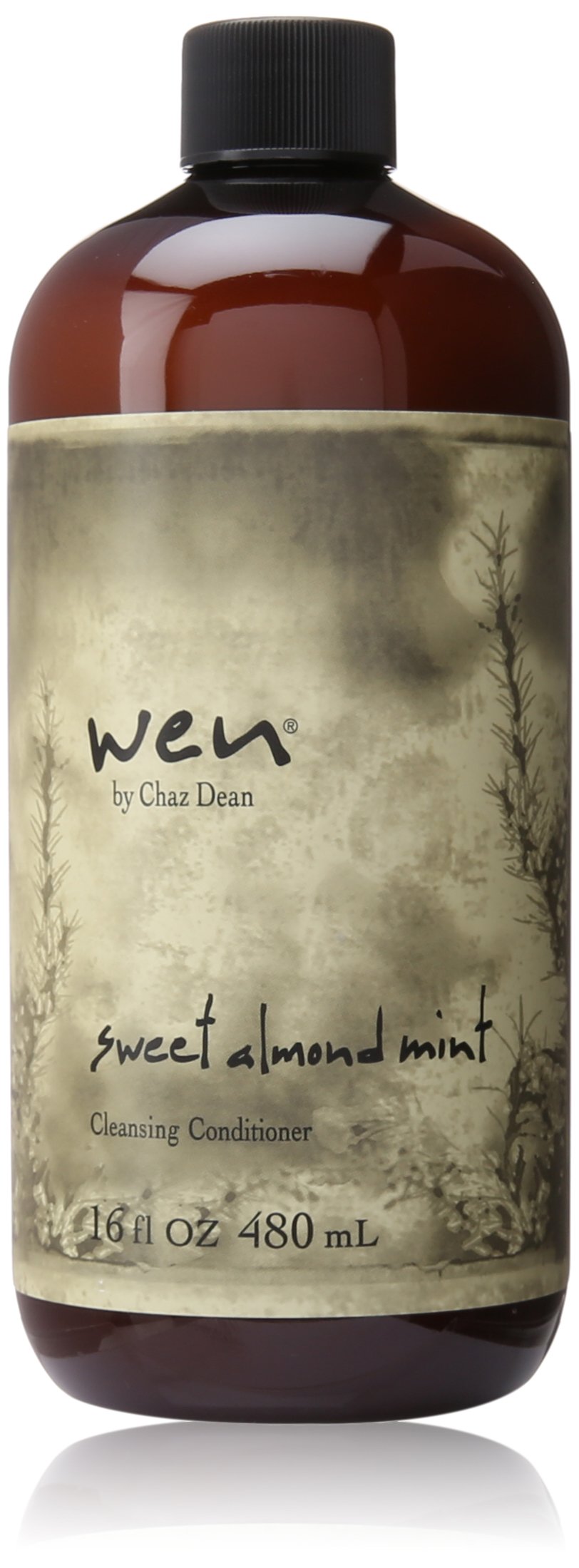Chaz Dean WEN Sweet Almond Mint front bottle showing label and 16 oz size, highlights gentle cleanse