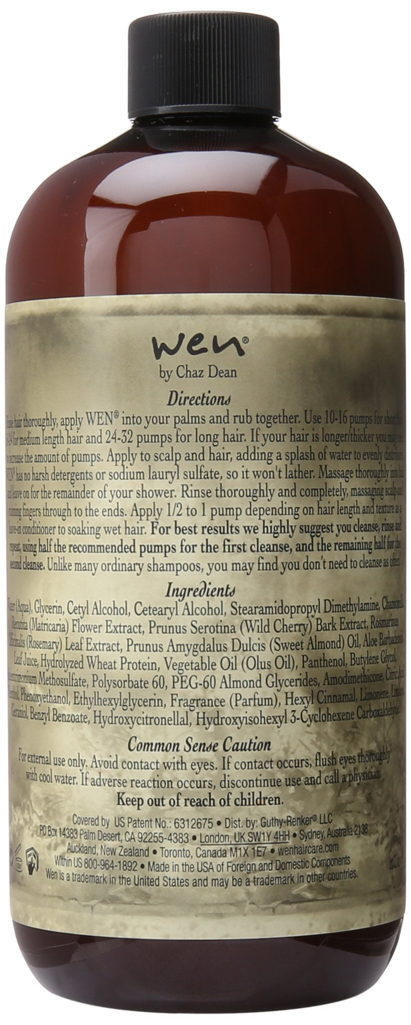 Chaz Dean WEN Sweet Almond Mint dispenser pump close-up showing texture and easy application benefit