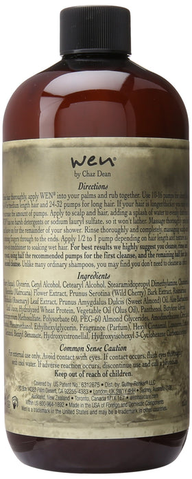 Chaz Dean WEN Sweet Almond Mint dispenser pump close-up showing texture and easy application benefit