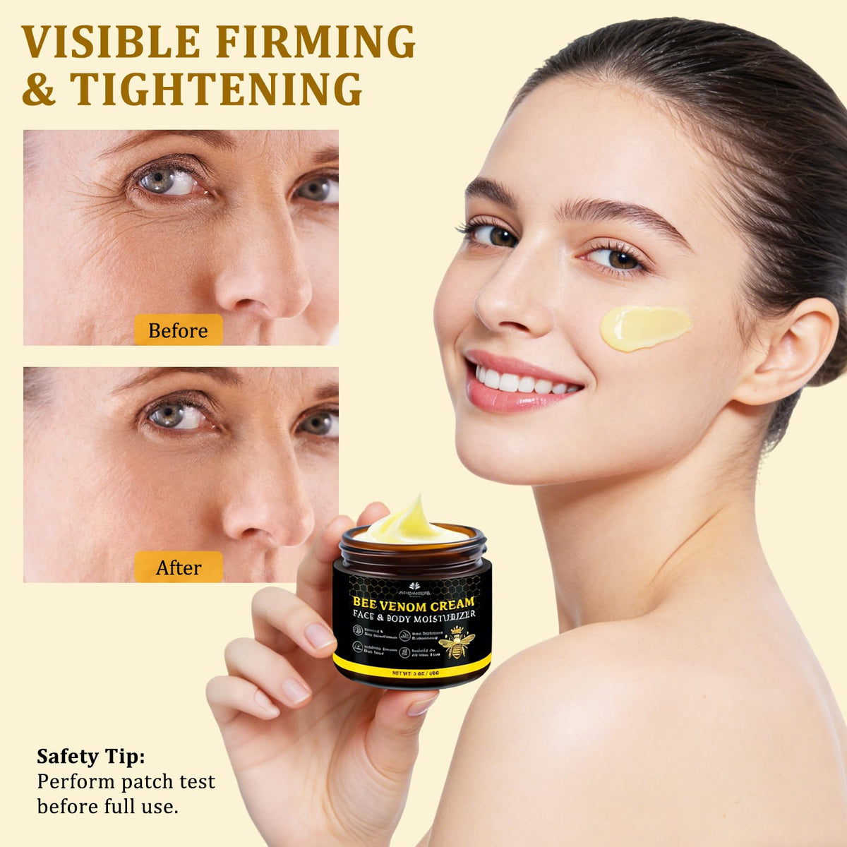CHEOKINGBA applying cream to face for firming and smoothing