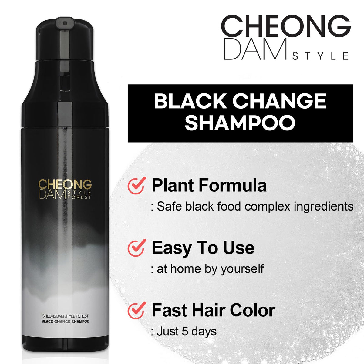 CHEONG DAM STYLE back label closeup listing ingredients and benefits