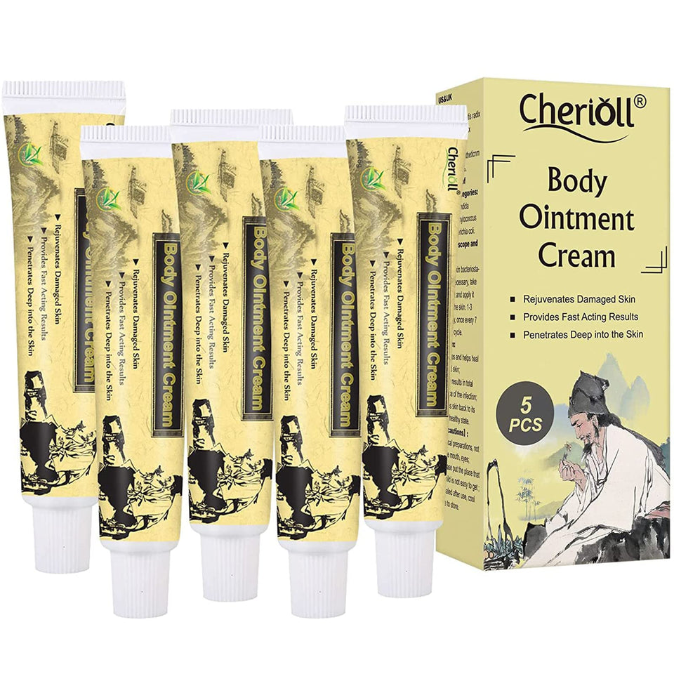 Cherioll front packaging showing five-jar set and clear benefit