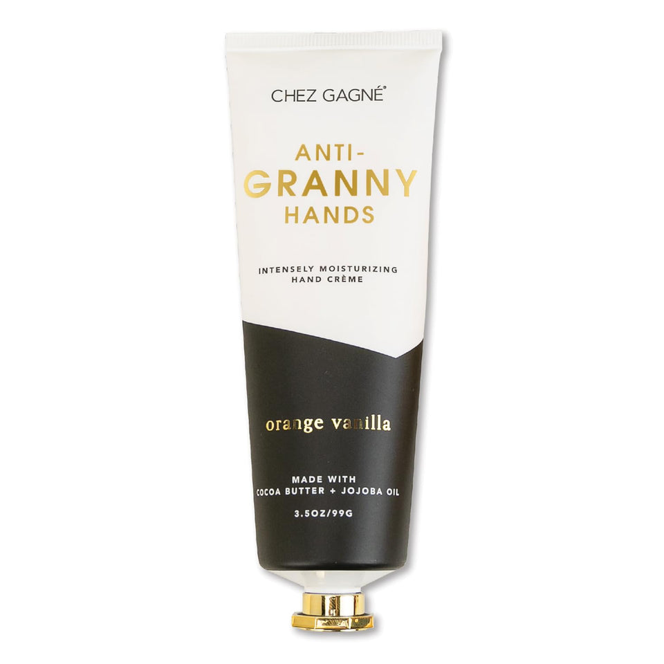 Chez Gagné front tube showing label and orange vanilla scent for quick recognition