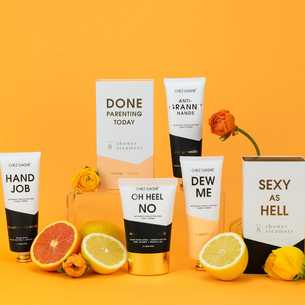 Chez Gagné tube staged on bathroom shelf showing daily routine compatibility