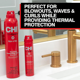 CHI 44 applied during professional blowout delivering long-lasting hold and shine
