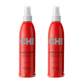CHI 44 front packaging shows dual 8 oz bottles and clear protective spray benefit