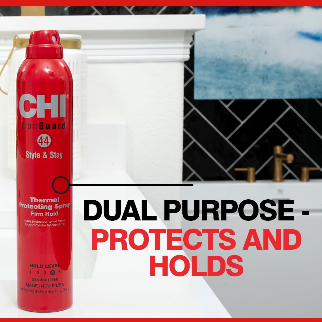 CHI 44 bottle next to a ruler showing 10 oz scale for travel and storage convenience
