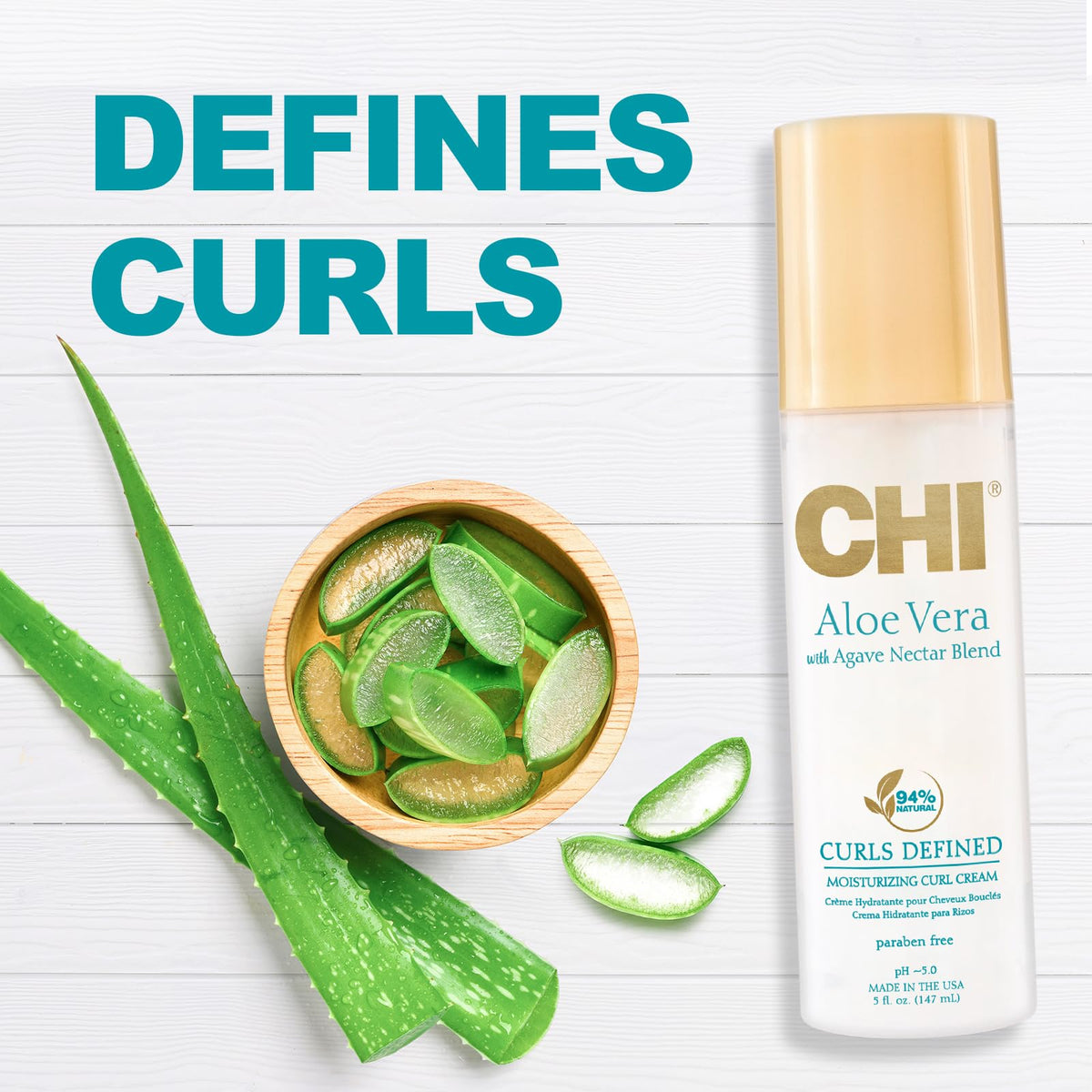 CHI curl cream on bathroom vanity in lifestyle scene for daily routine inspiration