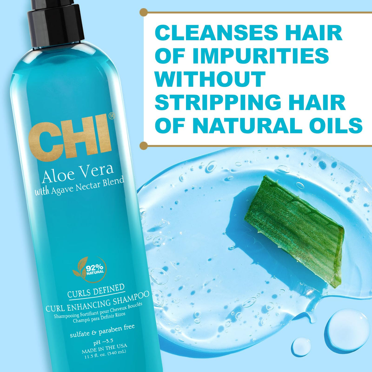 CHI close-up of shampoo texture highlighting moisturizing sheen
