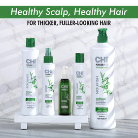 CHI application on scalp with fingertips, demonstrates soothing massage benefit