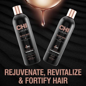 CHI bottles in hand for size comparison showing travel-friendly 12 fl oz benefit
