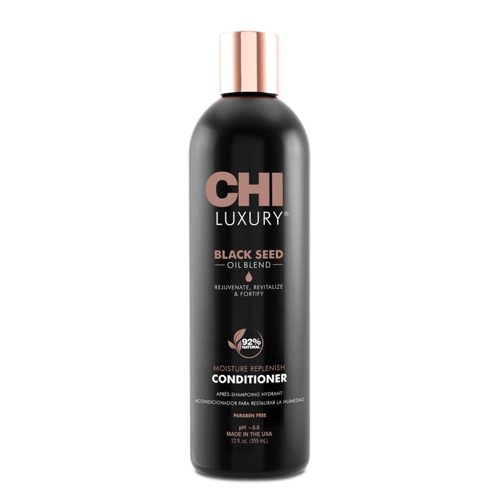 CHI front packaging showing 12 oz bottle, clear brand hydration benefit