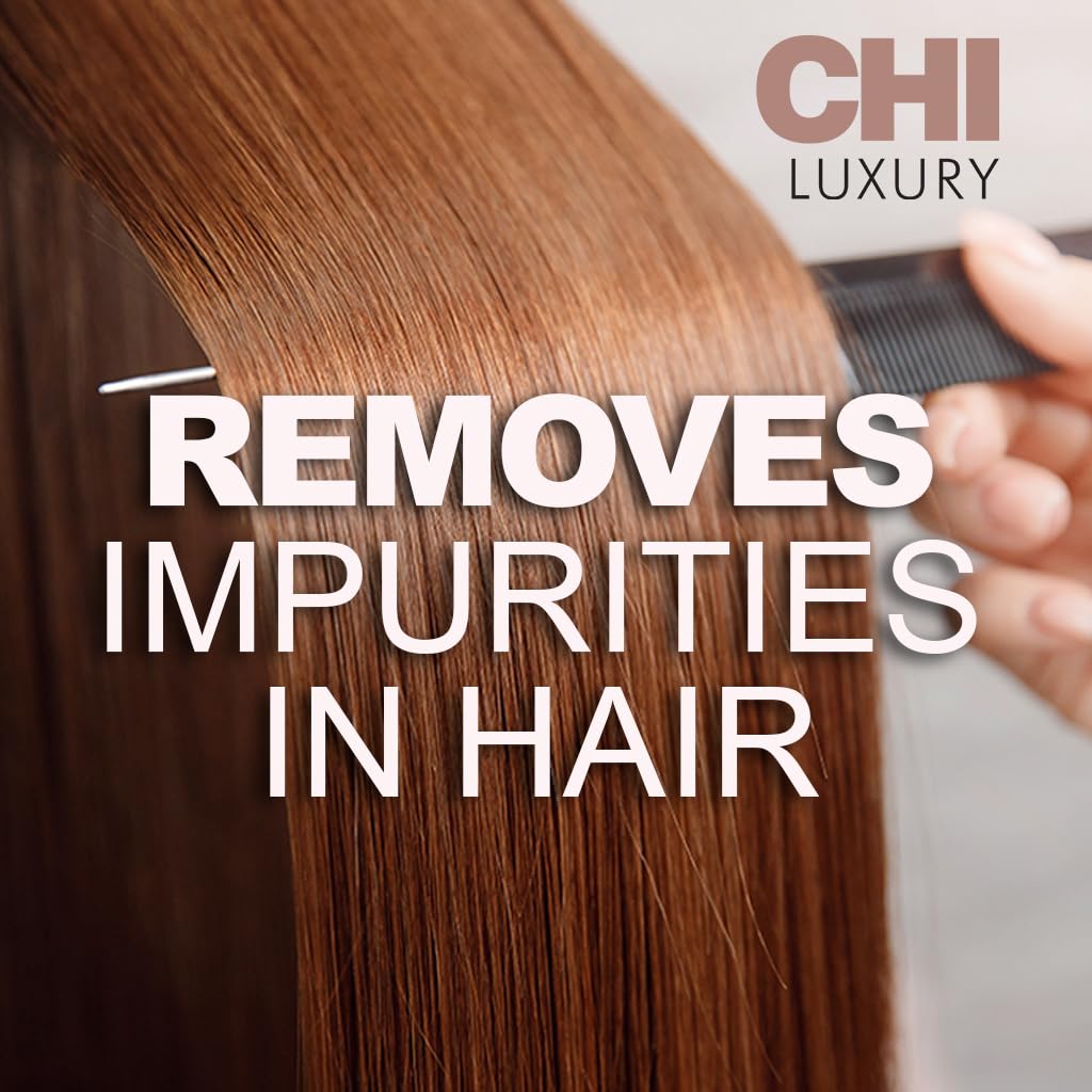CHI bottle staged on bathroom vanity conveying luxury grooming benefit
