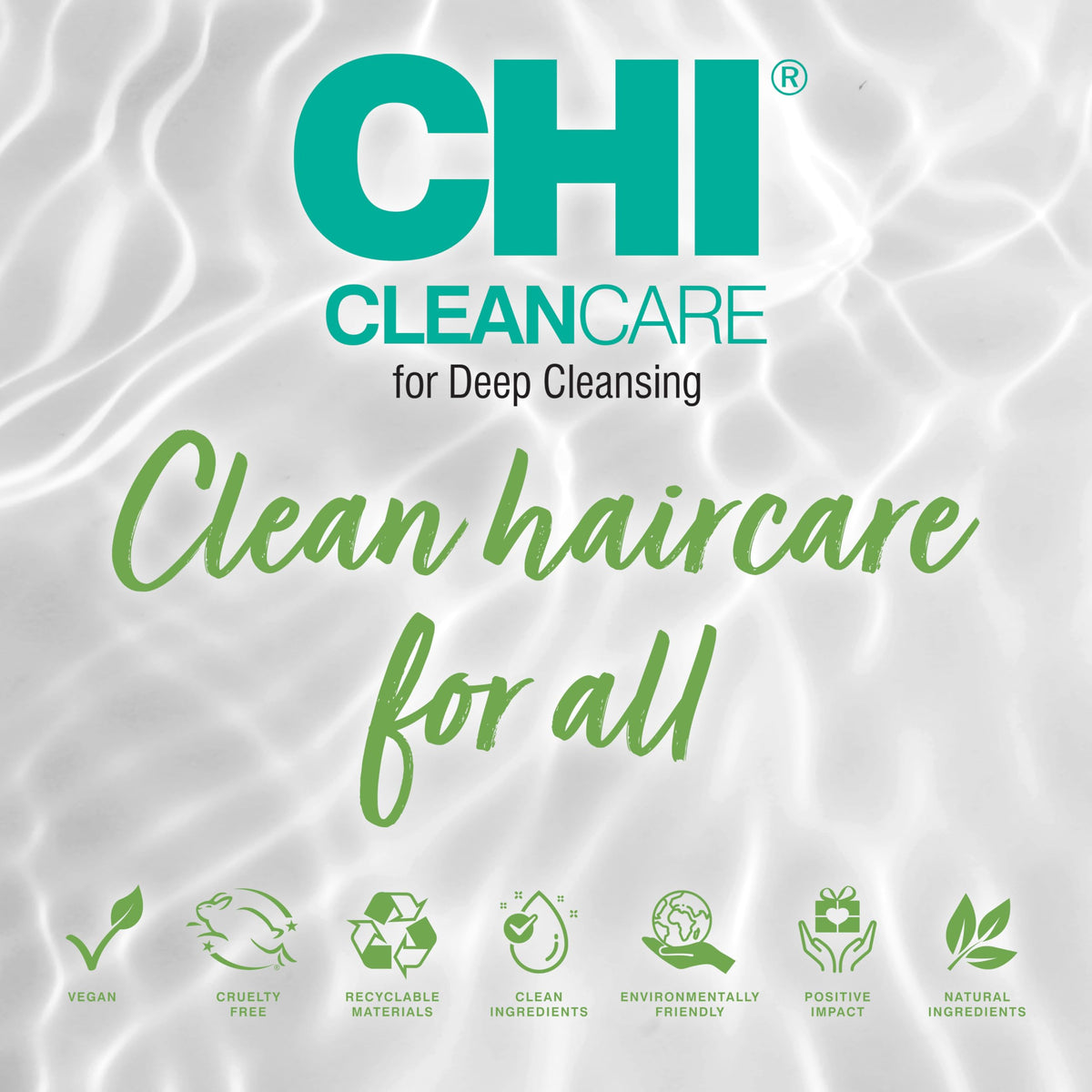 CHI CleanCare bottle on bathroom shelf in use-ready setting benefits routine