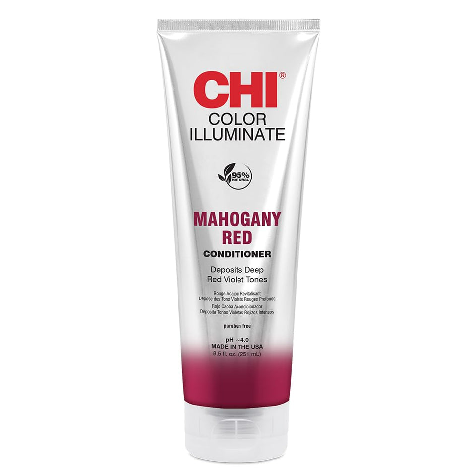CHI front packaging showing mahogany red conditioner and brand clarity