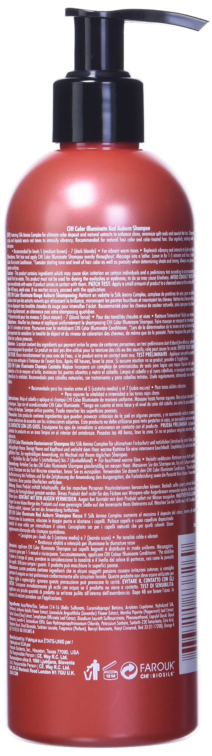 CHI shampoo lather on hand illustrating color-depositing texture and conditioning