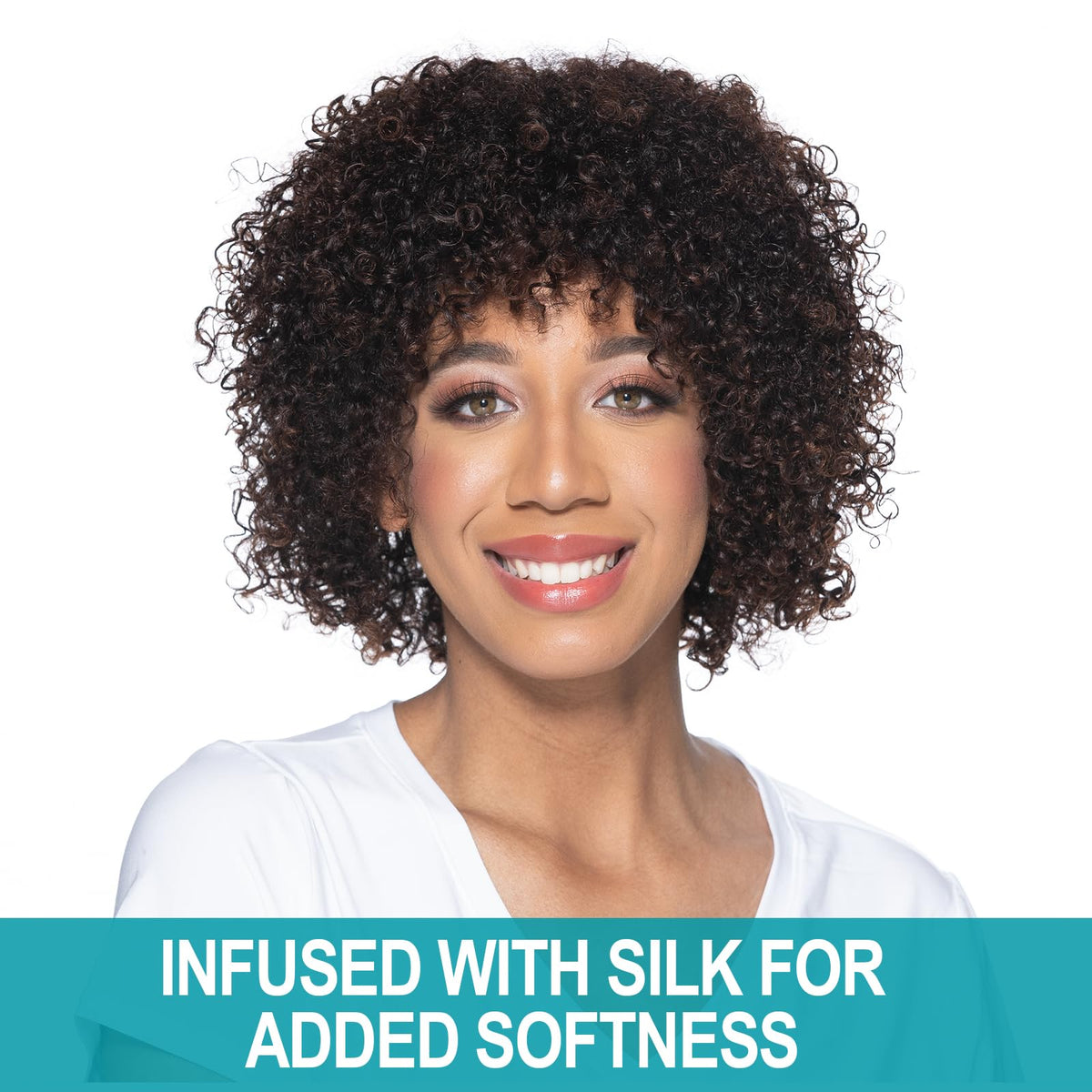 CHI conditioner being applied to wet curls for smoother detangling