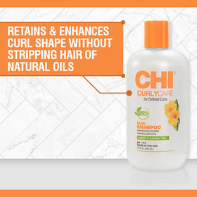 CHI CurlyCare pump close-up highlighting dispenser that controls product and reduces waste