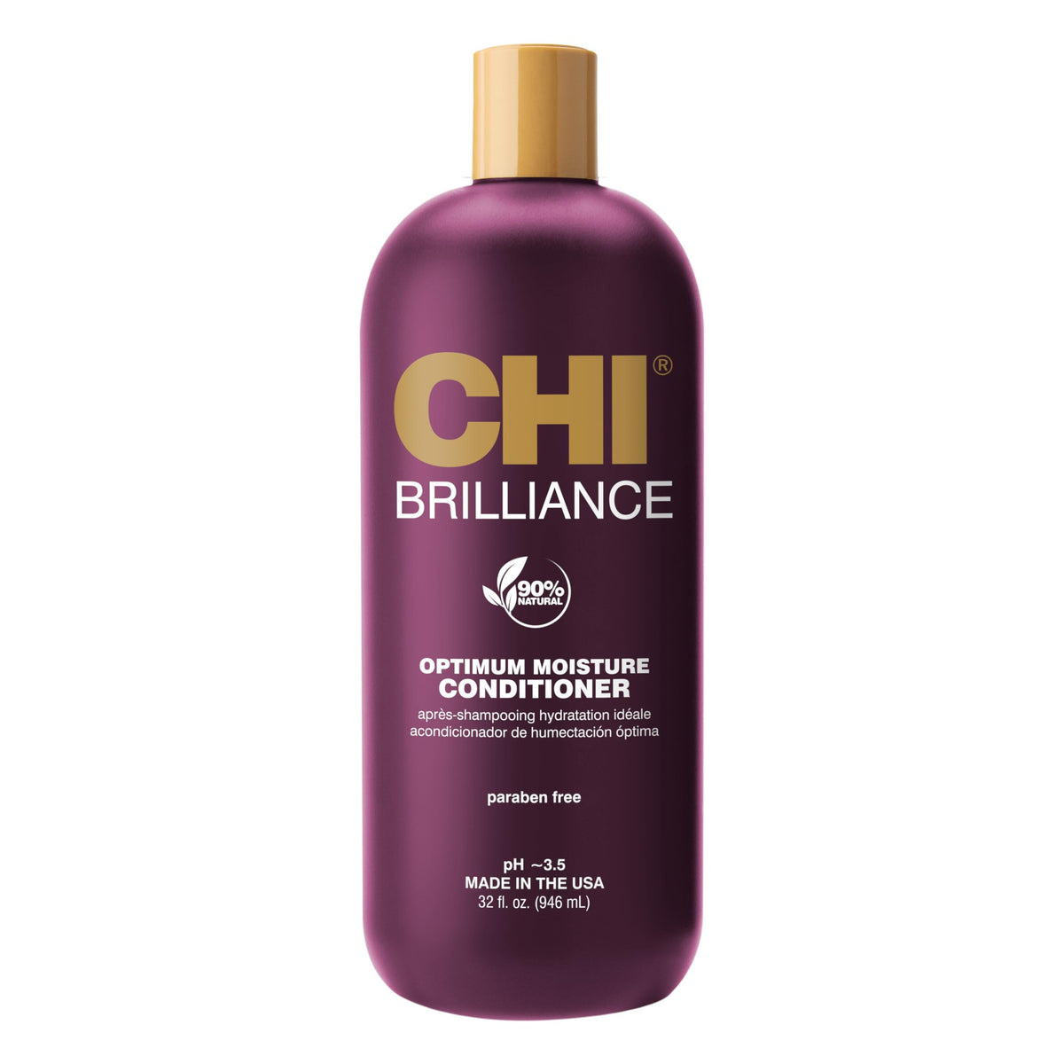 CHI front packaging of 32 oz conditioner highlighting product benefits