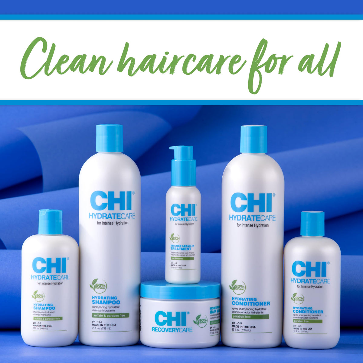 Aloe vera leaf and sea kelp beside CHI bottle showcasing natural ingredients for moisture