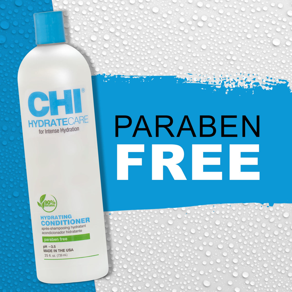 CHI conditioner in-shower application on damp hair showing manageability benefit