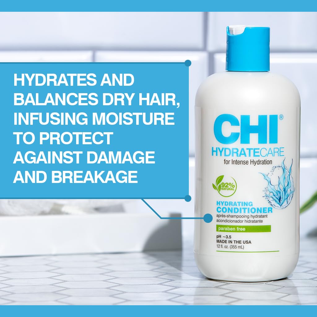 CHI conditioner applied in shower showing easier detangling benefit
