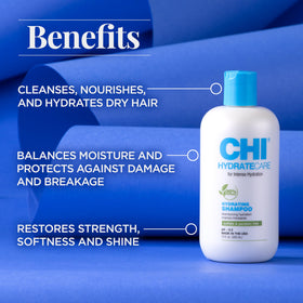CHI HydrateCare close-up of pump and label highlighting brand details and easy dispensing benefit