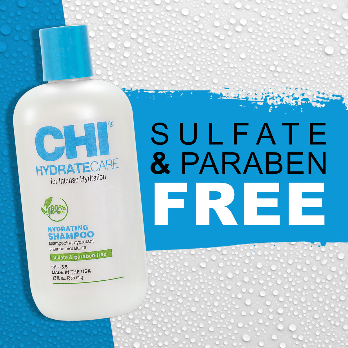 CHI HydrateCare next to common objects showing 12 oz scale for accurate size expectation