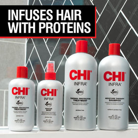 CHI infra before and after shine comparison illustrating improved gloss and manageability