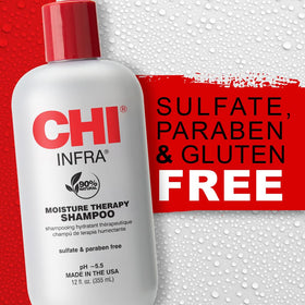 CHI Infra shampoo texture close-up showing creamy formula for smooth hydration