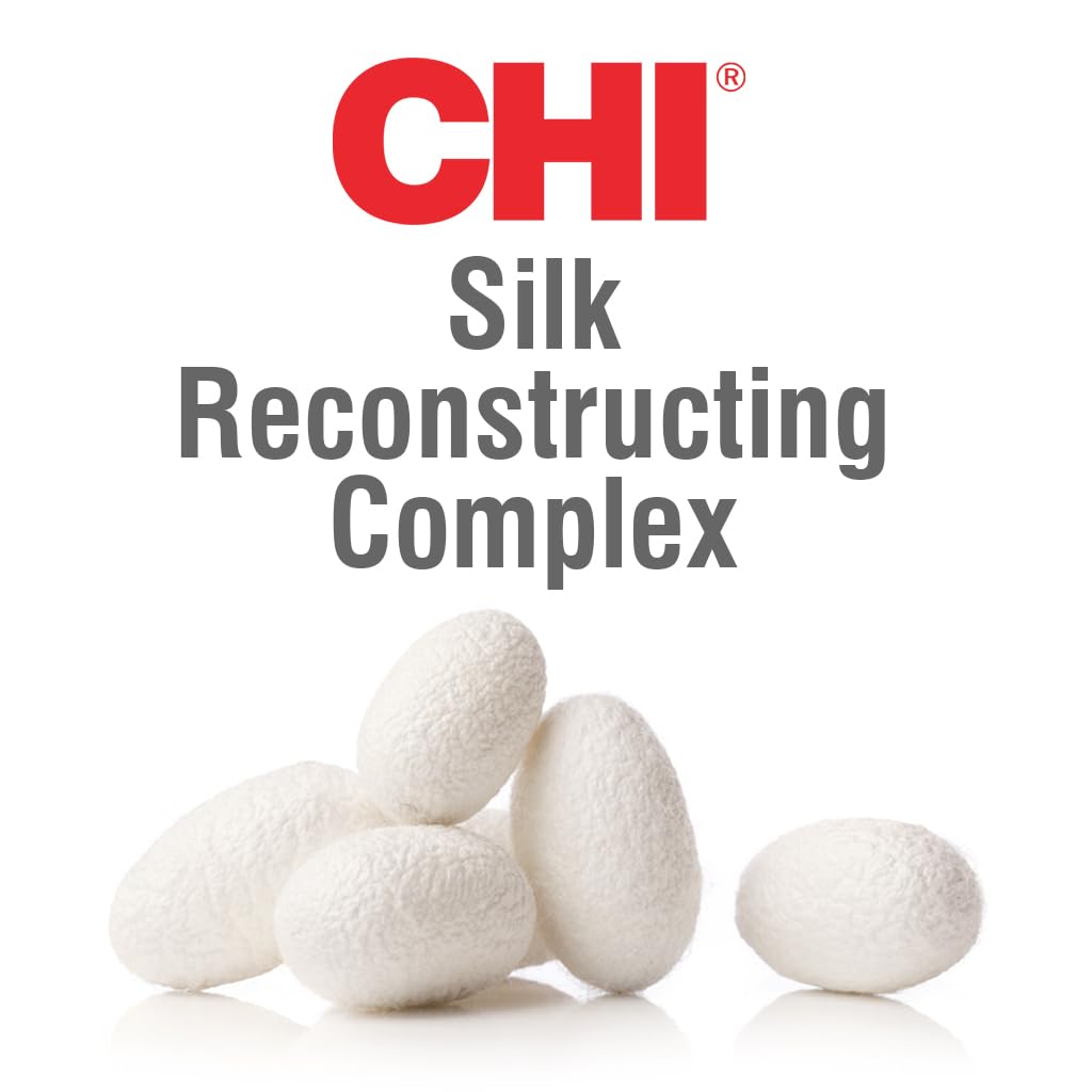 CHI label and pump close-up highlighting ingredients and easy dispensing benefit