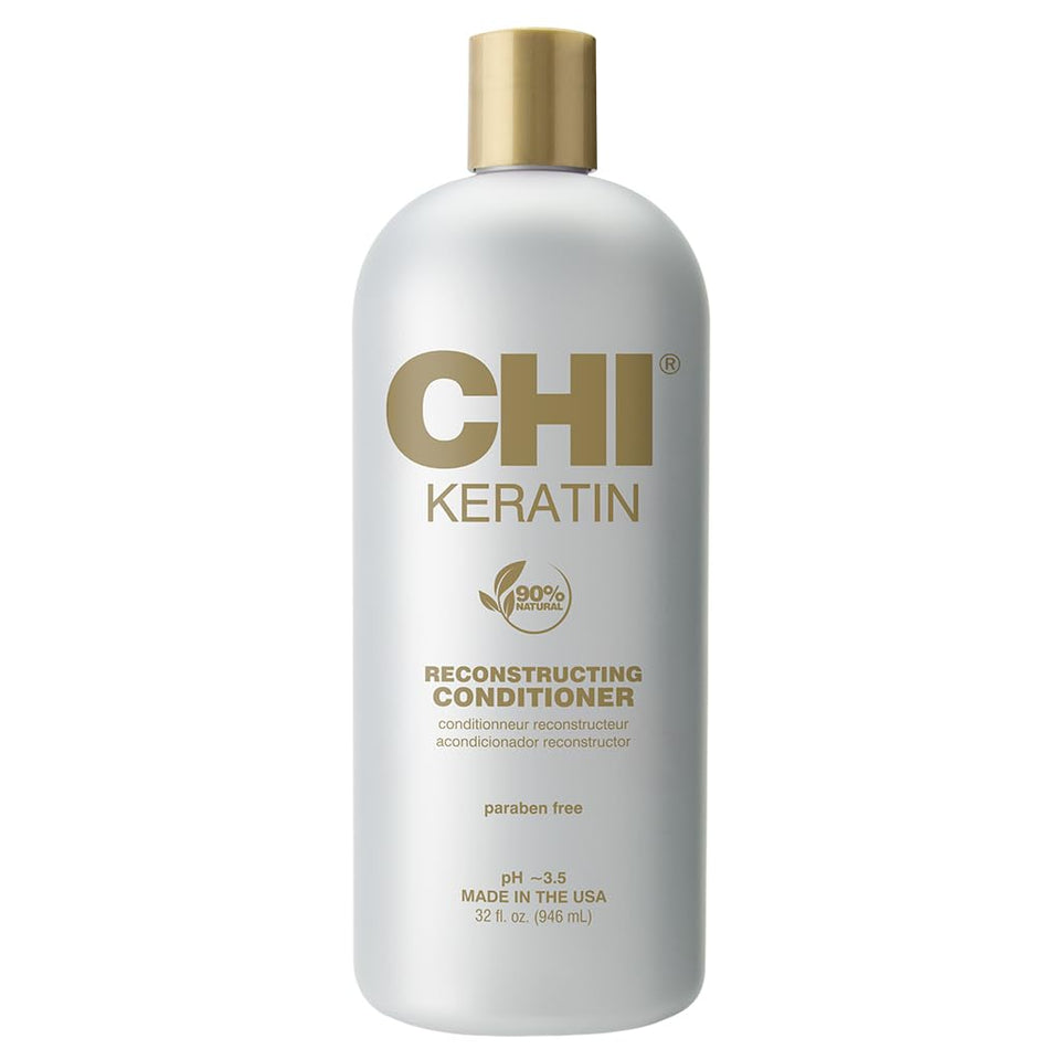 CHI front packaging 32 oz bottle showing professional keratin benefit