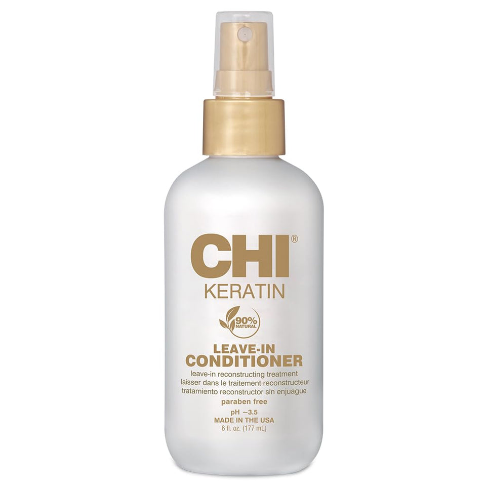 CHI front packaging showing bottle and clear label, highlights hydration benefit