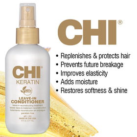 CHI being sprayed on damp hair to detangle and aid styling quickly