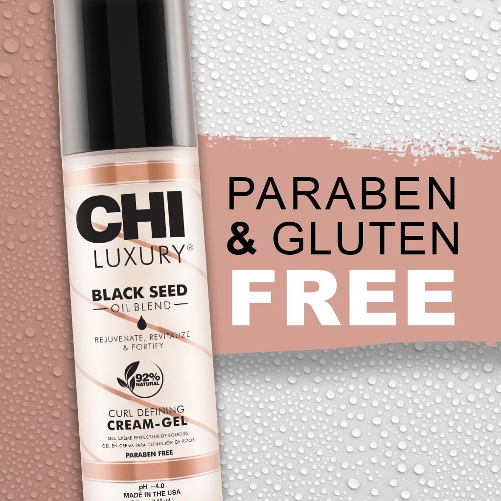 CHI label highlighting Black Seed Oil and gentle ingredient benefits