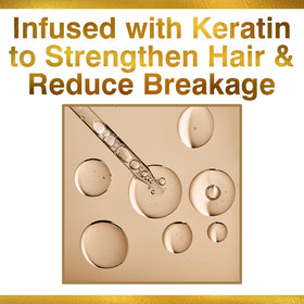 CHI close-up of pump and ingredient label highlighting keratin benefits