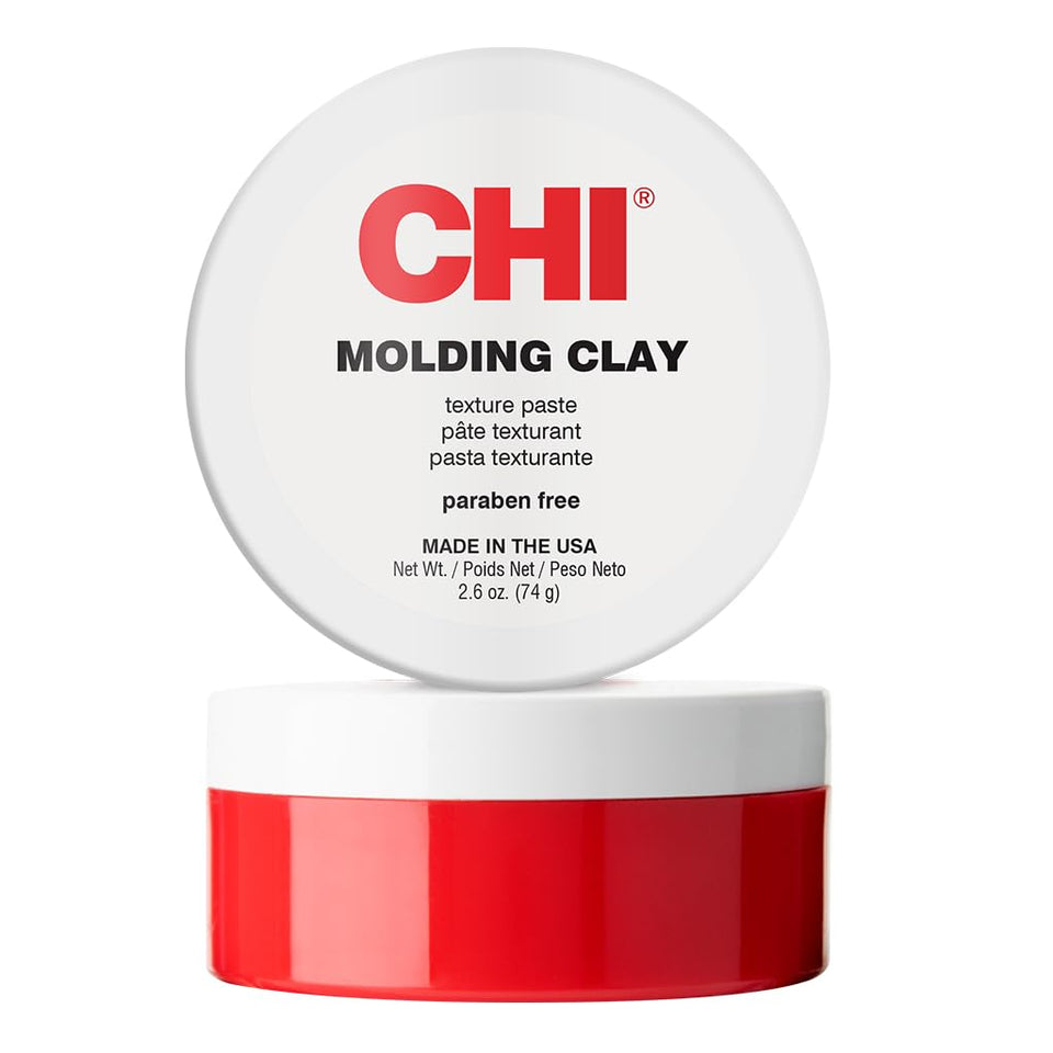 CHI molding clay front jar showing matte finish and branding for easy identification