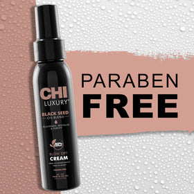CHI product label close-up showing black seed oil and clean ingredients