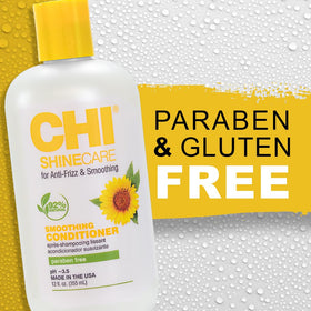 CHI ShineCare on bathroom vanity staged to show salon-quality shine at home