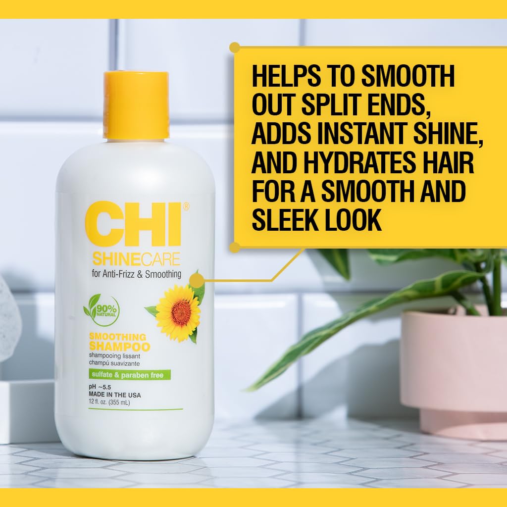 CHI label and pump detail highlighting clean formula benefits