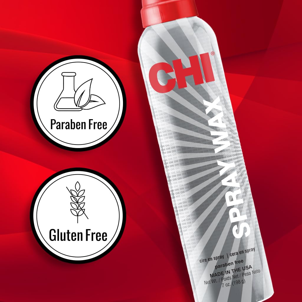 CHI spray wax texture mist near hair showing lightweight finish and touchable look