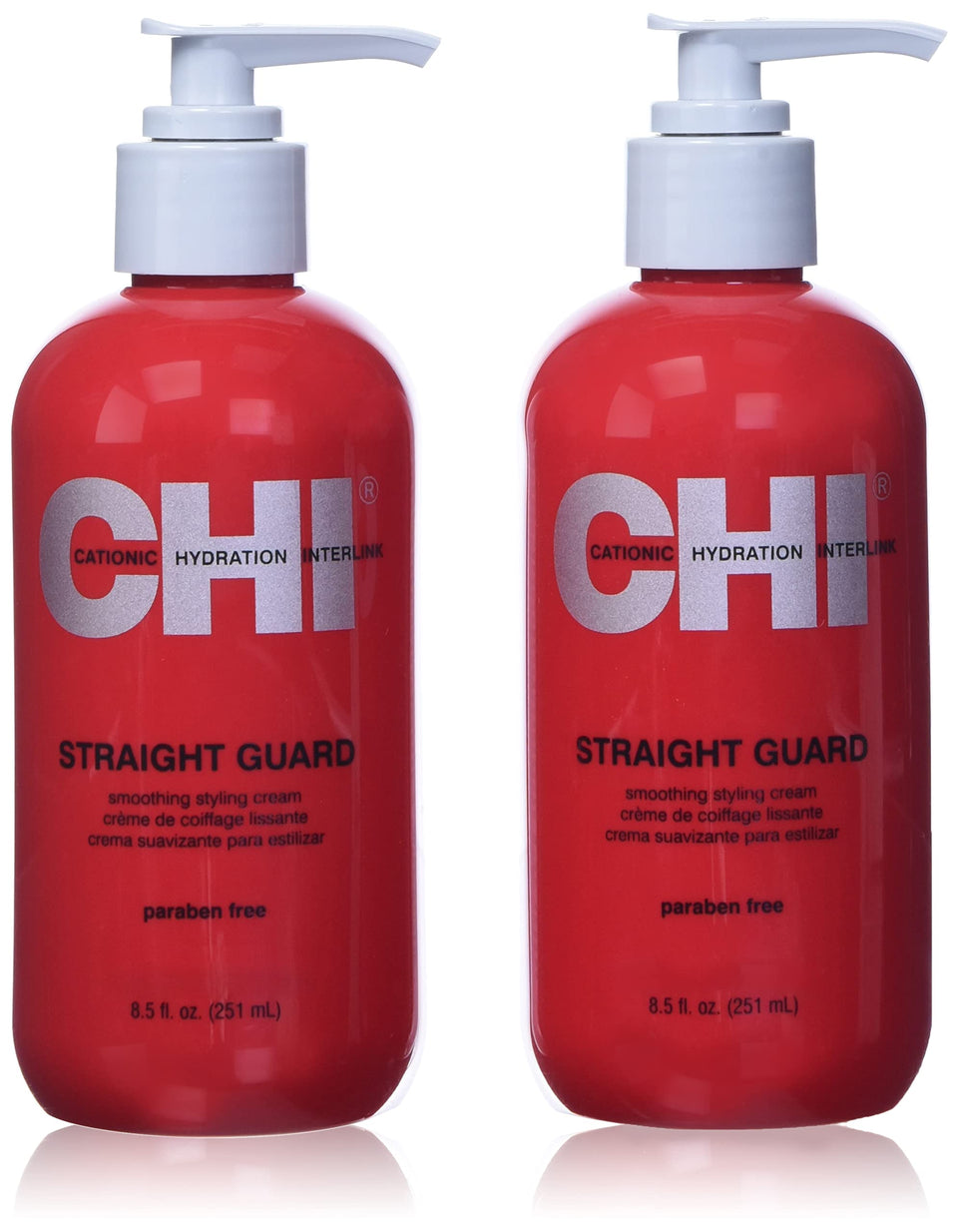 CHI Straight Guard front packaging showing dual 8.5oz tubes for long-lasting styling