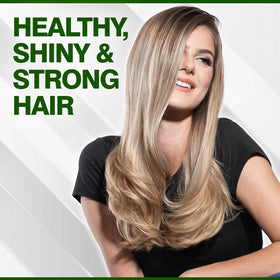 CHI bottle beside tea tree and peppermint visuals emphasizing natural extracts