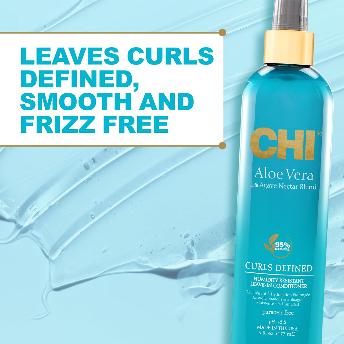 CHI creamy leave-in texture close-up showing smooth application benefit