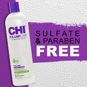 CHI label ingredients closeup highlighting sulfate- and paraben-free benefit