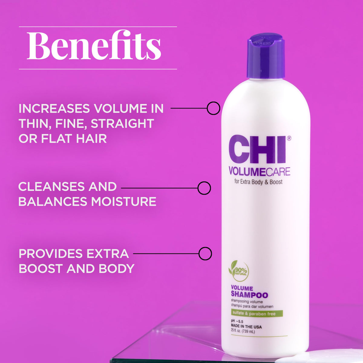 CHI pump dispenser detail for easy salon-style dispensing benefit