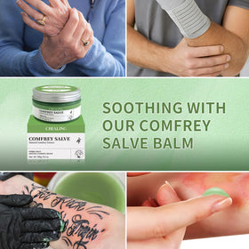 Chialing comfrey salve label detail showing ingredients and safety notice