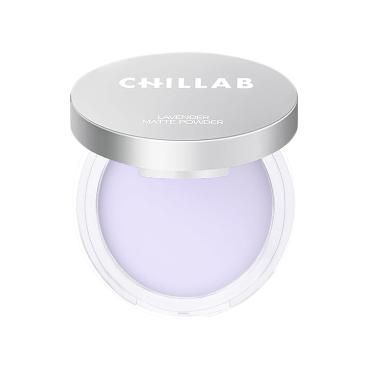 Chillab front packaging showing lavender matte compact and brand clarity benefit