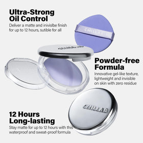 Chillab lavender matte powder open compact with puff for smooth matte finish